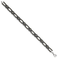 Sterling Silver Rhodium-plated Marcasite Bracelet