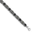 Marcasite and Oval Onyx Cabochon Bracelet in Sterling Silver, 7.2 Inch - Sophia Jewelers