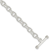 Sterling Silver 8.75inch Polished Fancy Link Toggle Bracelet