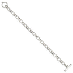 Sterling Silver 7.75inch Polished Fancy Link Toggle Bracelet