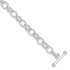 Sterling Silver 8.75inch Polished Fancy Link Toggle Bracelet