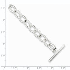 Sterling Silver 7.75inch Polished Fancy Link Toggle Bracelet