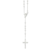Sterling Silver 925 Rosary Necklace with Polished Finish 30 Elegant Design - 16