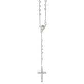 Sterling Silver 925 Rosary Necklace with Polished Finish 30 Elegant Design - 16