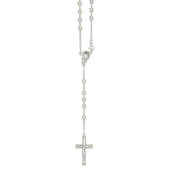 Sterling Silver 925 Rosary Necklace with Polished Finish 30 Elegant Design - 16