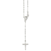 Sterling Silver 925 Rosary Necklace with Polished Finish Elegant Design - 18
