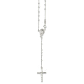 Sophia Jewelers Sterling Silver Rosary Necklace 31 Polished Elegant Design - 16