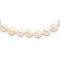 Sterling Silver Rhodium 6-7mm White Freshwater Cultured Pearl Necklace