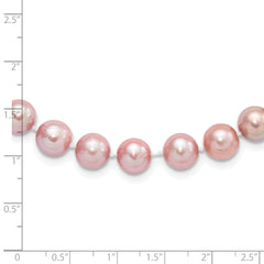 Sterling Silver Rhodium-plated 9-10mm Purple FWC Pearl Necklace