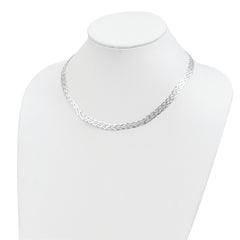 Sterling Silver 925 Braided Fancy Necklace with Polished Anti-Tarnish Finish