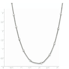 Sophia Jewelers 925 Sterling Silver Beaded Necklace with Polished Mesh Design