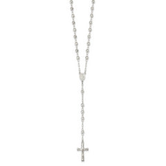 Sophia Jewelers Sterling Silver 26 Polished Rosary Necklace for Women