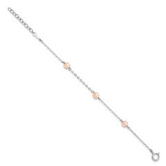 Sterling Silver RH-pltd 4-5mm Pink FWC Pearl w/1in ext Children's Bracelet