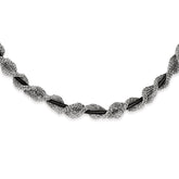 Sterling Silver Ruthenium-Plated 18 Fancy Mesh Necklace Elegant Design