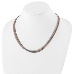 Sterling Silver 925 Necklace with Ruthenium and Rose-Tone Plating