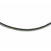 Sterling Silver 2 Strand Adjustable Necklace with Rhodium & Green Plating