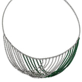 Sophia Jewelers Elegant Sterling Silver Fancy Necklace with Green Plating