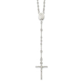 Sterling Silver Polished Rosary Necklace