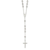 Sterling Silver Polished Rosary Necklace