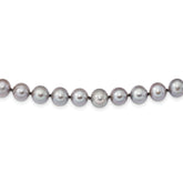 Sterling Silver Rhodium 8-9mm Grey FWC Pearl Necklace