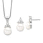 Freshwater Pearl & Cubic Zirconia Set Stud Earrings in Sterling Silver, 10mm - Sophia Jewelers