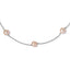 Sterling Silver RH 7-8mm Pink Round FWC Pearl 9 Station Necklace