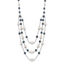 Sterling Silver RH 6-10mm Wte/Blk FWC Pearl Layered 2in ext. Neck