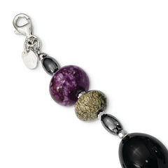 Sophia Jewelers Sterling Silver Natural Stone Women's Necklace Elegant Polished Finish