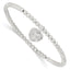 Cubic Zirconia Heart Beaded Bracelet in Sterling Silver, 3mm Stretch, 7 Inch - Sophia Jewelers