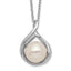 Sterling Silver Rhod-plat 9-10mm White FWC Pearl Necklace