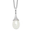 Sterling Silver Rhod-plat 8-9mm White FWC Pearl Necklace