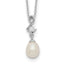 Sterling Silver Rhod-plat 6-7mm White FWC Pearl CZ Necklace