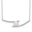 Sterling Silver Rhodium-plated 7-8mm White Button FWC Pearl CZ Necklace
