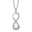 Sterling Silver Rhodium-plated 5-6mm Round FWC Pearl CZ Infinity Necklace