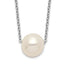 Sterling Silver Rhodium-plated 9-10mm White Near Round FWC Pearl Necklace