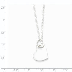 Sophia Jewelers Sterling Silver Heart Dangle Necklace 925 Polished Engravable