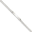 Sterling Silver Polished Engraveable Curb Link ID Bracelet