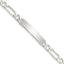 Sterling Silver 8inch Polished Engraveable Figaro Link ID Bracelet