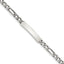 Sterling Silver 8inch Engraveable Antiqued Figaro Link ID Bracelet