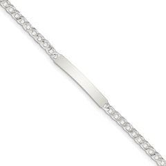 Sterling Silver 8inch Polished Engraveable Curb Link ID Bracelet