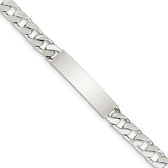 Sterling Silver 8inch Polished Engraveable Curb Link ID Bracelet