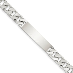 Sterling Silver 8.5inch Polished Engraveable Curb Link ID Bracelet