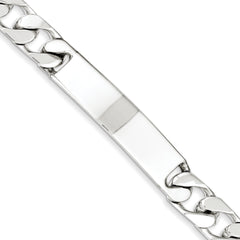 Sterling Silver 8.5inch Polished Engraveable Curb Link ID Bracelet