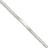 Sterling Silver 8inch Polished Engraveable Anchor Link ID Bracelet