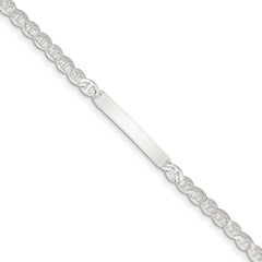 Sterling Silver 8inch Polished Engraveable Anchor Link ID Bracelet
