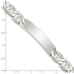 Sterling Silver Polished Engraveable Anchor Link ID Bracelet