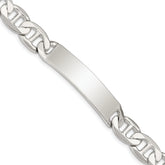 Sterling Silver 8.5inch Polished Engraveable Anchor Link ID Bracelet