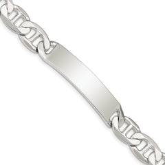 Sterling Silver 8.5inch Polished Engraveable Anchor Link ID Bracelet