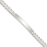 Sterling Silver Curb Link ID Bracelet