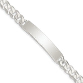 Sterling Silver Curb Link ID Bracelet